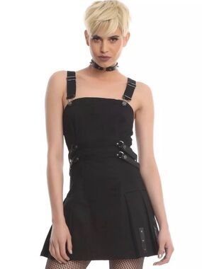 Tripp NYC Black Bondage Strap Mini Dress Goth Emo Y2K Size M